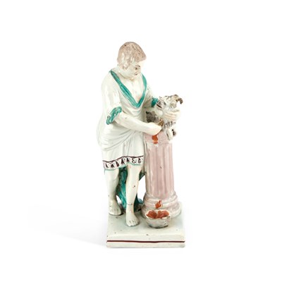 Lot 96 - A STAFFORDSHIRE PEARLWARE FIGURE OF SACRIFICE