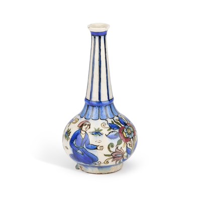 Lot 72 - A QAJAR BOTTLE VASE