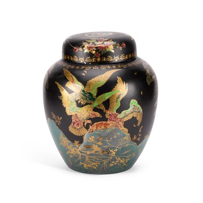 Lot 102 - A LARGE AND RARE CROWN DEVON FIELDING'S 'MAVIS' GINGER JAR AND COVER