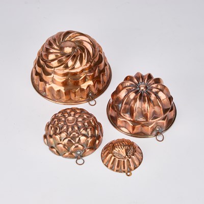 Lot 207 - A GROUP OF COPPER JELLY MOULDS