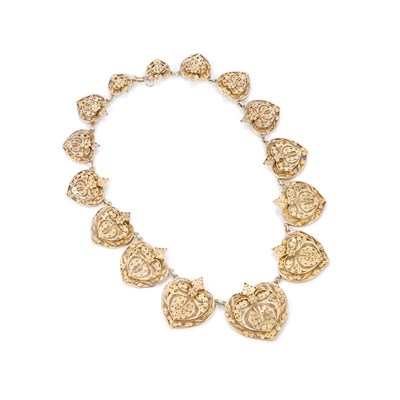 Lot 846 - A GILT FILIGREE COLLAR NECKLACE