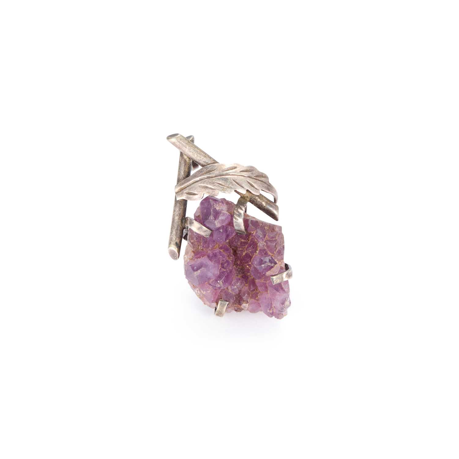 Lot 767 - MARTHA VARGAS, A MEXICAN SILVER AMETHYST PENDANT