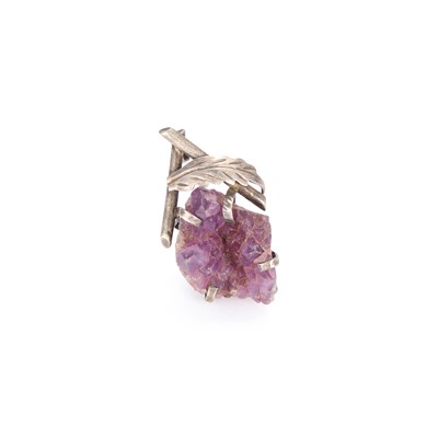 Lot 767 - MARTHA VARGAS, A MEXICAN SILVER AMETHYST PENDANT