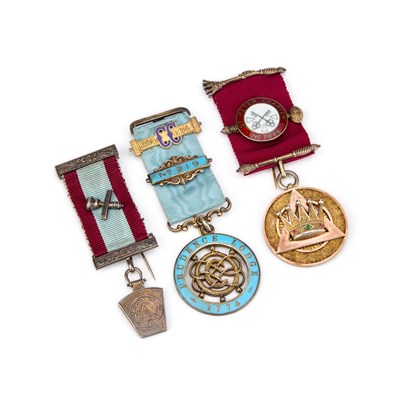 Lot 30 - THREE SILVER MASONIC JEWELS