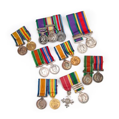 Lot 36 - A COLLECTION OF MOUNTED MINIATURE MEDAL GROUPS