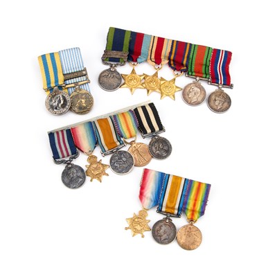 Lot 45 - A COLLECTION OF MINIATURE MEDAL GROUPS