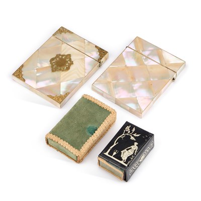 Lot 878 - TWO VICTORIAN MOTHER-OF-PEARL CARD CASES