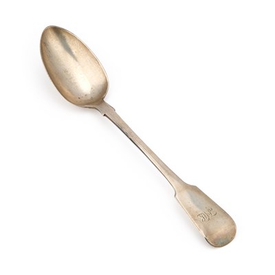 Lot 466 - A WILLIAM IV SILVER BASTING SPOON