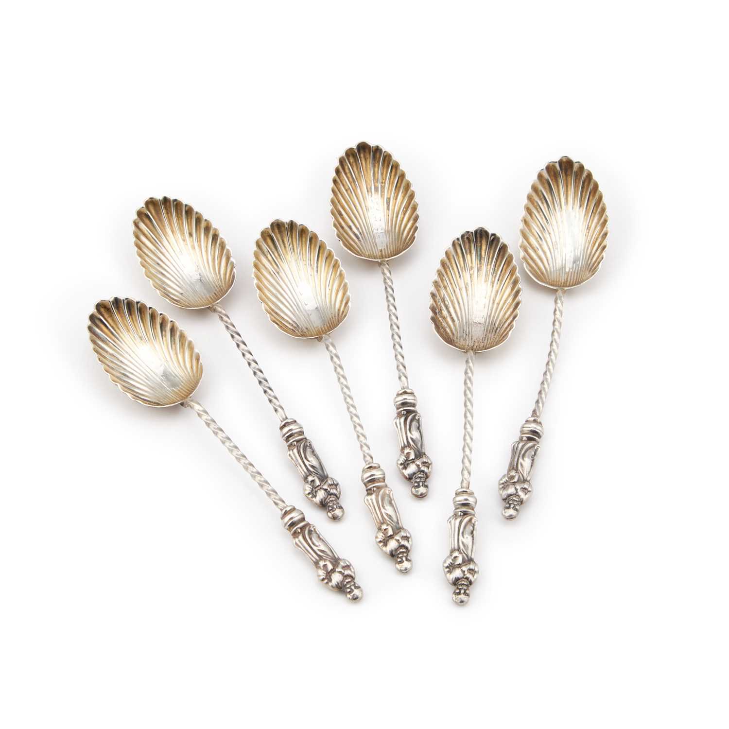 Lot 516 - A SET OF SIX LATE VICTORIAN SILVER APOSTLE TEASPOONS