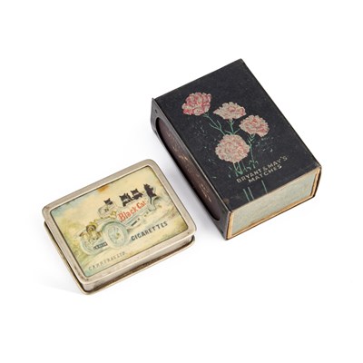 Lot 883 - ADVERTISING: AN EARLY 20TH CENTURY BLACK CAT CIGARETTES TRICK-OPENING VESTA CASE