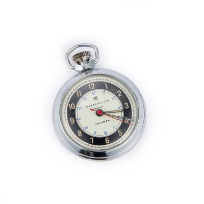 Lot 637 - A CHROME-PLATED INGERSOLL POCKET WATCH