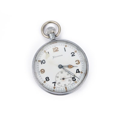 Lot 638 - A MILITARY ISSUE HELVETIA POCKET WATCH