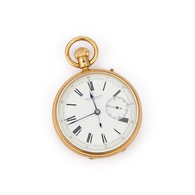 Lot 640 - AN 18CT GOLD ARNOLD & LEWIS CHRONOGRAPH POCKET WATCH