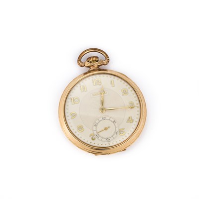 Lot 649 - A GOLD FILLED LONGINES OPEN FACE POCKET WATCH