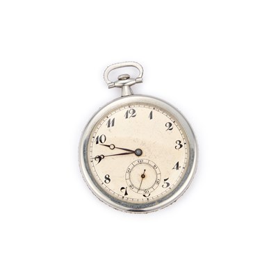 Lot 635 - A PLATINUM AND DIAMOND POCKET WATCH