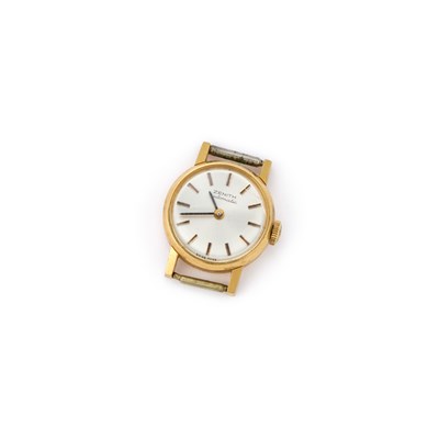 Lot 581 - A LADY'S 18CT GOLD ZENITH AUTOMATIC WATCH HEAD