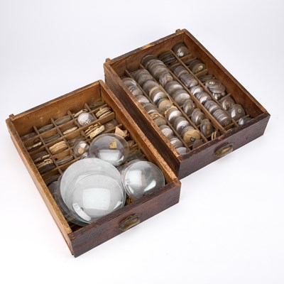 Lot 589 - A LARGE COLLECTION OF WATCH GLASSES