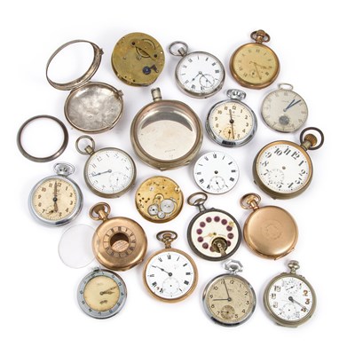 Lot 645 - A MIXED LOT OF POCKET WATCHES AND POCKET WATCH PARTS