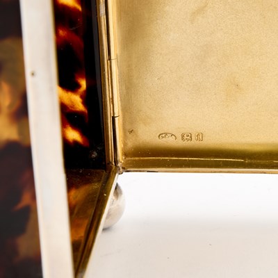 Lot 448 - A GEORGE V SILVER-MOUNTED TORTOISESHELL CARRIAGE CLOCK