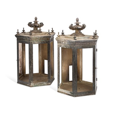 Lot 971 - A PAIR OF HEAVY SILVERED METAL LAMPS