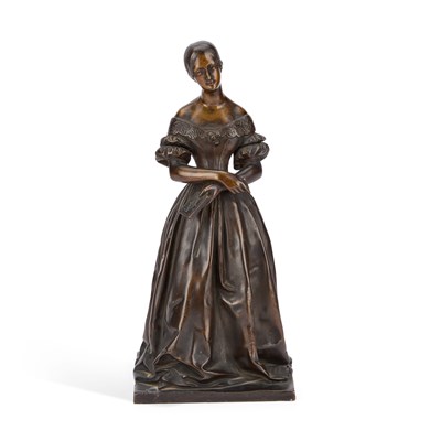 Lot 939 - A LATE 19TH CENTURY FRENCH BRONZE FIGURE OF A LADY