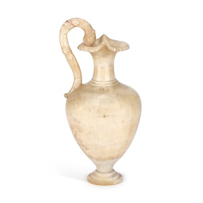 Lot 956 - AFTER THE ANTIQUE, AN ALABASTER EWER