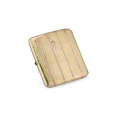 Lot 293 - A CONTINENTAL TRI-COLOUR SILVER CIGARETTE CASE