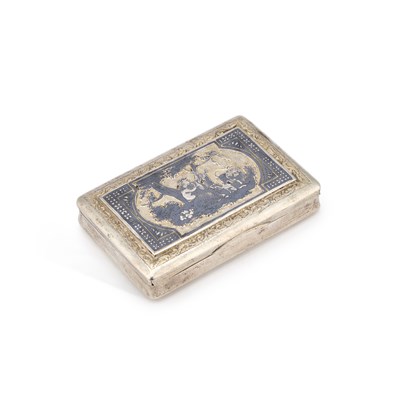 Lot 280 - A 19TH CENTURY AUSTRIAN NIELLO AND SILVER SNUFF BOX