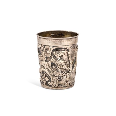 Lot 262 - AN 18TH CENTURY RUSSIAN SILVER BEAKER