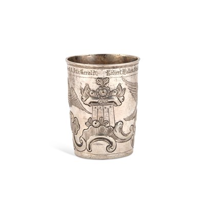 Lot 261 - AN 18TH CENTURY RUSSIAN SILVER BEAKER