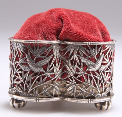 Lot 1051 - A CHINESE SILVER PIN-CUSHION