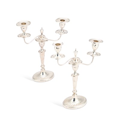 Lot 460 - A PAIR OF VICTORIAN SILVER CANDELABRA