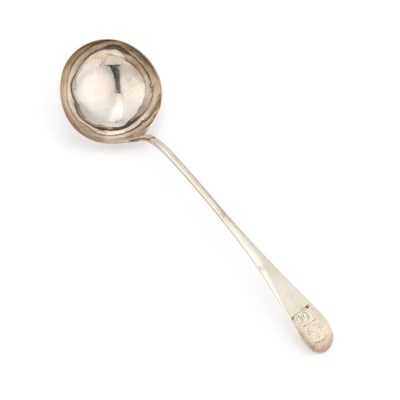 Lot 328 - A SILVER SOUP LADLE