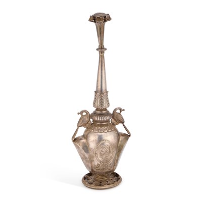 Lot 244 - AN ANGLO-INDIAN SILVER ROSE WATER SPRINKLER