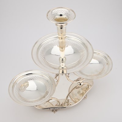 Lot 230 - A LATE 19TH CENTURY SILVER-PLATED CENTREPIECE