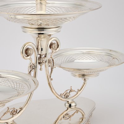 Lot 230 - A LATE 19TH CENTURY SILVER-PLATED CENTREPIECE