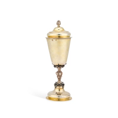 Lot 265 - AN 18TH CENTURY RUSSIAN SILVER-GILT GOBLET AND COVER