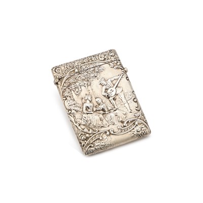 Lot 420 - AN EDWARDIAN SILVER CARD CASE