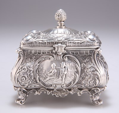 Lot 1061 - A LATE 19TH CENTURY GERMAN SILVER JEWELLERY CASKET