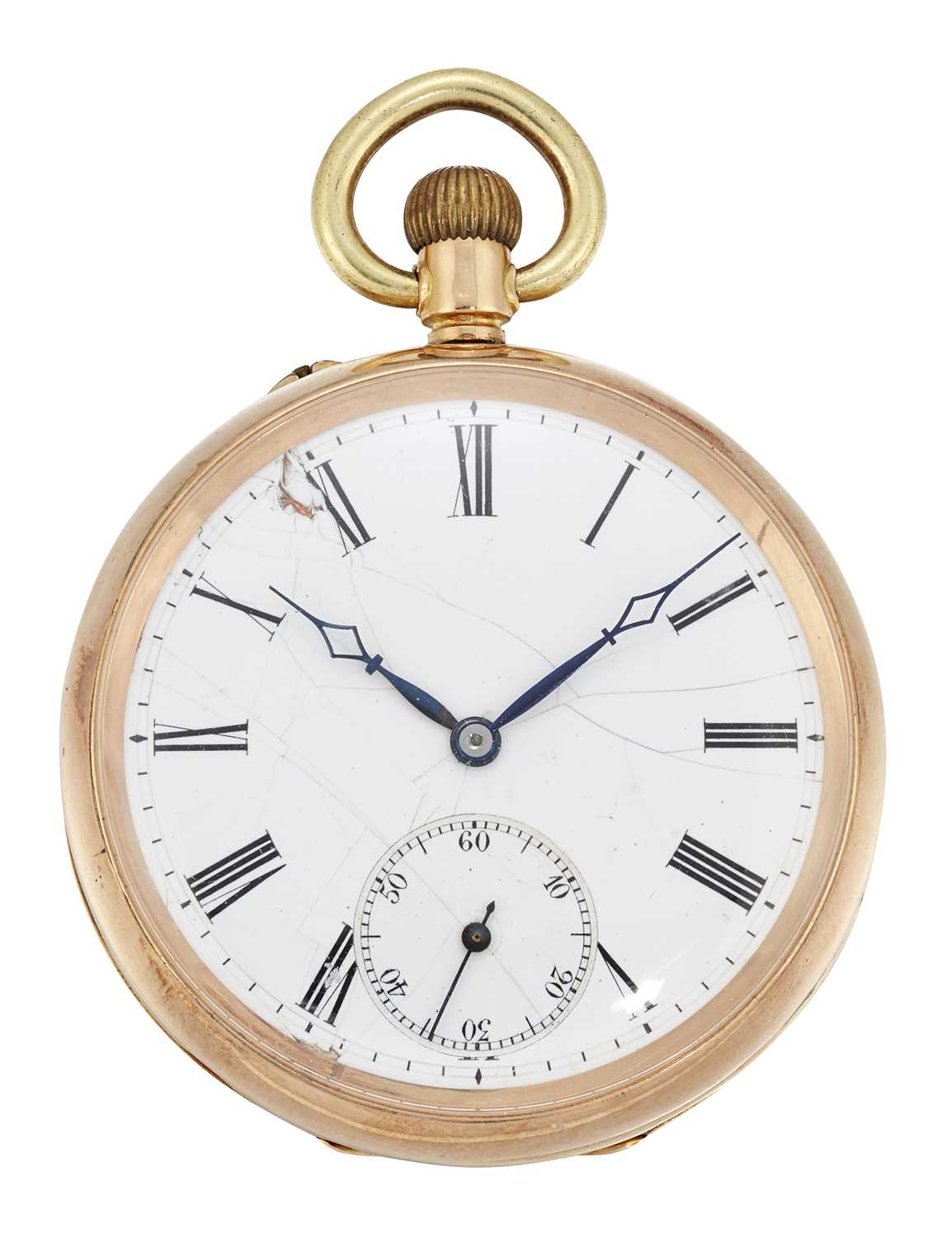 Lot 1517 - AN OPEN-FACED POCKET WATCH