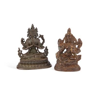 Lot 147 - TWO CHINESE BRONZE BUDDHAS