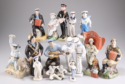 Lot 82 - A COLLECTION OF RUSSIAN PORCELAIN FIGURES