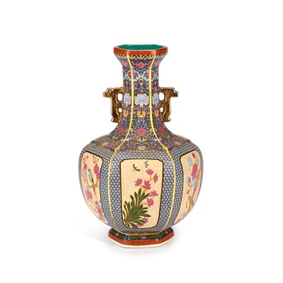 Lot 180 - A CHINESE PORCELAIN FAUX CLOISONNE VASE