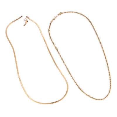 Lot 698 - TWO 9CT GOLD NECKLACES