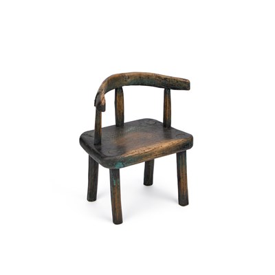 Lot 1039 - A PRIMITIVE PAINTED CHILD'S CHAIR