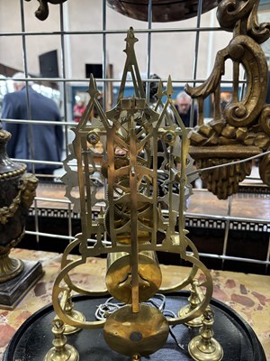 Lot 985 - A VICTORIAN BRASS SINGLE-FUSEE SKELETON CLOCK