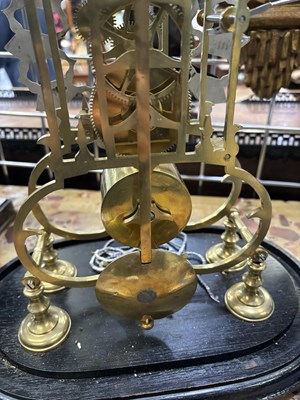 Lot 985 - A VICTORIAN BRASS SINGLE-FUSEE SKELETON CLOCK