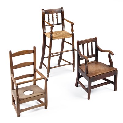 Lot 1020 - THREE EARLY 19TH CENTURY CHILD'S CHAIRS