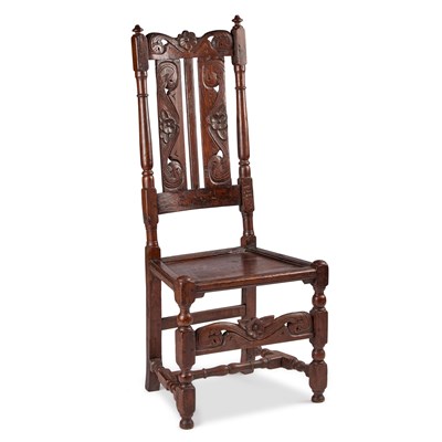 Lot 1026 - A 17TH CENTURY OAK CHAIR