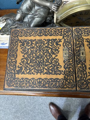 Lot 1144 - A LARGE 19TH CENTURY POKERWORK TEA CADDY